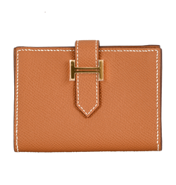 Hermes Bearn Card Holder, Epsom, Gold, X (2016), B, 4*